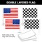 G128 Combo Pack: American USA Car Flag & Checkered Race Car Flag 11x17 In | Both Double Sided Printed 150D Polyester | Flagpole Included | Perfect for Festival Celebrations, Parades